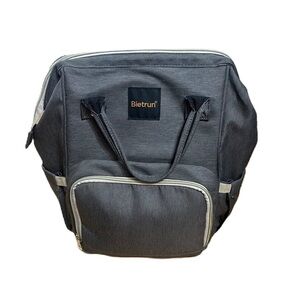 Bietrun Gray Diaper Bag Unisex Mom Dad Backpack Book Bag